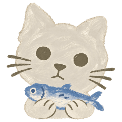 Tailog's cat holding a sardine